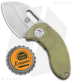 Curtiss Custom Knives Nano Frame Lock Folder Knife Green Titanium (1.875" SW) -Knife Shop Curtiss Knives Nano FL Green Ti SW BHQ 93081 jr bottlecap