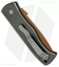 Emerson Pro-Tech CQC-7 Desert Warrior Automatic Knife OD Green (3.25" Copper) 7 Emerson Pro-Tech CQC-7 Desert Warrior Automatic Knife OD Green (3.25" Copper) -Knife Shop Emerson Protech CQC 7 Desert Warrior Auto OD Green Copper BHQ 92526 jr side