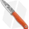 Fiddleback Forge Arete Fixed Blade Knife Orange Burlatex (3.875" Satin)
