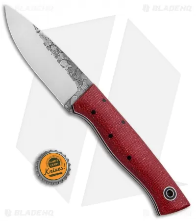 Fiddleback Forge Bushfinger Fixed Blade Knife Cherry Bomb Micarta (4" Satin) 3 Fiddleback Forge Bushfinger Fixed Blade Knife Cherry Bomb Micarta (4" Satin) - Image 3