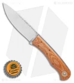 Fiddleback Forge CR-1 Fixed Blade Knife Natural Micarta (3.8" Satin) -Knife Shop Fiddleback Forge CR 1 Fixed Blade Knife Natural Canvas Blue Liners 3.7 Satin BHQ 121808 LS Bottlecap