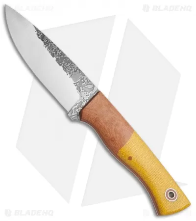 Fiddleback Forge Hunter Knife Natural Micarta/Burlap (4.5" Satin) 1 Fiddleback Forge Hunter Knife Natural Micarta/Burlap (4.5" Satin)