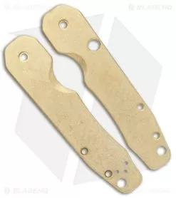 Flytanium Brass Smock Scales For Spyderco Smock - Stonewash