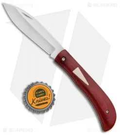Gedraitis Knives Slip Joint Knife Red Micarta W/ Westinghouse Inlay (3" Satin) -Knife Shop Gedraitis Knives SJ Micarta Red Westinghouse Mic Shield SP BHQ 85753 jr bottlecap