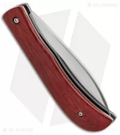 Gedraitis Knives Slip Joint Knife Red Micarta W/ Westinghouse Inlay (3" Satin) -Knife Shop Gedraitis Knives SJ Micarta Red Westinghouse Mic Shield SP BHQ 85753 jr side