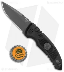 Hogue Knives A01 Microswitch Auto Knife Sig Medallion Drop Point (2.6" Black) -Knife Shop Hogue A01 Microswitch Wharncliffe Black Sig Medallion Black 16112 BHQ 100451 jr bottlecap