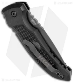 Hogue Knives A01 Microswitch Auto Knife Sig Medallion Drop Point (2.6" Black) -Knife Shop Hogue A01 Microswitch Wharncliffe Black Sig Medallion Black 16112 BHQ 100451 jr side