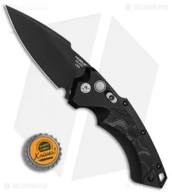 Hogue Knives EX-A05 Spear Point Automatic Knife Black G-Mascus (3.5" Black) -Knife Shop Hogue Auto Black spear point black blade BHQ 80673 er bottlecap