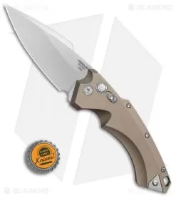 Hogue Knives EX-A05 Spear Point Automatic Knife FDE (4" Stonewash) 34514 -Knife Shop Hogue Auto FDE Spear Point plain BHQ 80667 er bottlecap