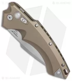 Hogue Knives EX-A05 Spear Point Automatic Knife FDE (4" Stonewash) 34514 -Knife Shop Hogue Auto FDE Spear Point plain BHQ 80667 er spine