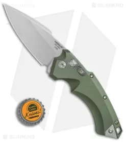 Hogue Knives EX-A05 Spear Point Automatic Knife OD Green (3.5" Stonewash) 34531 -Knife Shop Hogue Auto OD Green spear point tumble BHQ 80669 er bottlecap