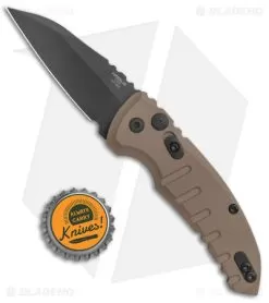 Hogue Knives A01 Microswitch Wharncliffe Automatic Knife FDE (2.6" Black) -Knife Shop Hogue Knives A01 Microswitch Wharncliffe Auto FDE Black BHQ 78915 jr bottlecap