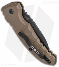Hogue Knives A01 Microswitch Wharncliffe Automatic Knife FDE (2.6" Black) -Knife Shop Hogue Knives A01 Microswitch Wharncliffe Auto FDE Black BHQ 78915 jr side
