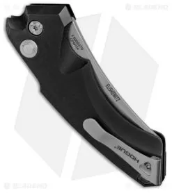 Hogue Knives EX-A05 Wharncliffe Automatic Knife Black (3.5" Stonewash) 34520 -Knife Shop Hogue Knives EX A05 Wharncliffe Auto Black SW 34520 BHQ 100447 jr side