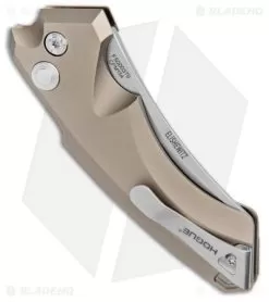 Hogue Knives EX-A05 Wharncliffe Automatic Knife FDE (3.5" Stonewash) 34524 -Knife Shop Hogue Knives EX A05 Wharncliffe Auto FDE SW 34524 BHQ 100449 jr side