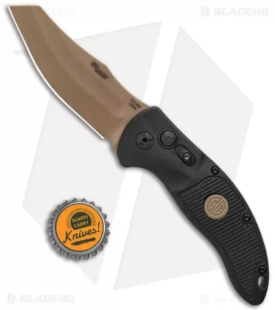 Hogue Sig Sauer EX-A04 Wharncliffe Automatic Knife Black G-10 (3.5" FDE) 36420 4 Hogue Sig Sauer EX-A04 Wharncliffe Automatic Knife Black G-10 (3.5" FDE) 36420 - Image 4
