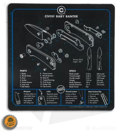 KNAFS CIVIVI Baby Banter 9"x9" Shop Mat 2 KNAFS CIVIVI Baby Banter 9"x9" Shop Mat - Image 2