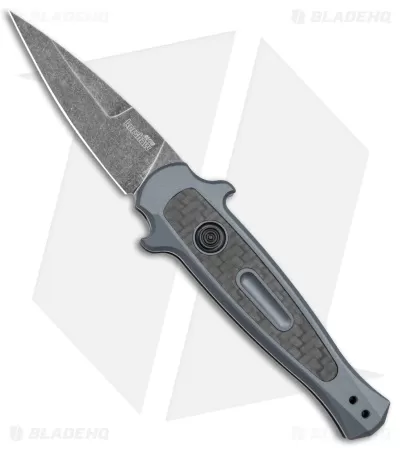 Kershaw Launch 12 Mini Stiletto Automatic Knife Gray/CF (2.5" Black Stonewash) 1 Kershaw Launch 12 Mini Stiletto Automatic Knife Gray/CF (2.5" Black Stonewash)