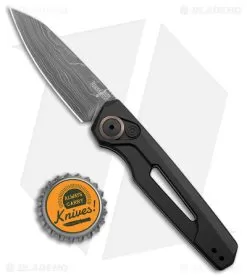 Kershaw Auto Launch 11 Black Aluminum Automatic Knife (2.75" Damascus) 7550DAM -Knife Shop Kershaw Auto Launch 11 Black Aluminum Damascus BHQ 175624 jr bottlecap