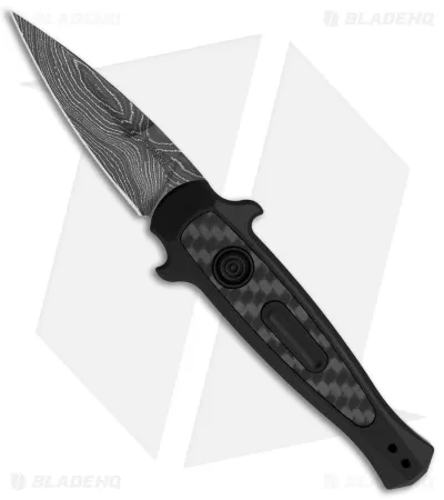 Kershaw Auto Launch 12 Mini Stiletto Button Lock Knife Black (2.5" Damascus) 1 Kershaw Auto Launch 12 Mini Stiletto Button Lock Knife Black (2.5" Damascus)
