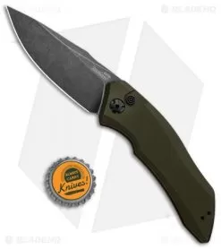 Kershaw Launch 1 Automatic Knife Olive Green Aluminum (3.4" BlackWash) 7100OLBW -Knife Shop Kershaw Launch 1 Automatic Olive Green Aluminum BlackWash 7100OLBW BHQ 91250 jr bottlecap