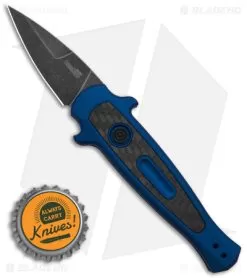 Kershaw Launch 12 CA Legal Mini Stiletto Automatic Knife Blue/CF (1.9" Black SW) -Knife Shop Kershaw Launch 12 CA Legal mini Stiletto Automatic Knife Blue CF 1in Black SW BHQ 145126 td size
