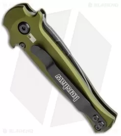 Kershaw Launch 12 CA Legal Stiletto Automatic Knife OD Green (1.9" Black SW) -Knife Shop Kershaw Launch 12 Call Legal Stiletto Auto OD Green KER7130OLBW BHQ 114625 jr side