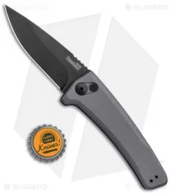 Kershaw Launch 3 Automatic Knife Gray Aluminum (3.4" Black) 7300GRYBLK -Knife Shop Kershaw Launch 3 Auto Gray Aluminum Black KER7300GRYBLK BHQ 92080 jr bottlecap