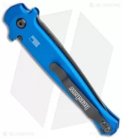 Kershaw Launch 8 Stiletto Automatic Knife Blue/CF (3.5" Stonewash) -Knife Shop Kershaw Launch 8 Stiletto Auto Blue CF Black BHQ 111460 jr side