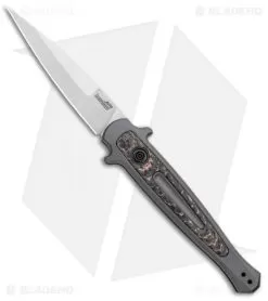 Kershaw Launch 8 Stiletto Automatic Knife Fat Carbon Snake (3.5" Stonewash)