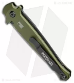 Kershaw Launch 8 Stiletto Automatic Knife Green/CF (3.5" Black) -Knife Shop Kershaw Launch 8 Stiletto Auto Green CF Black KER7150OLBLK BHQ 109602 jr side