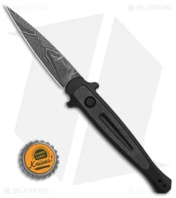Kershaw Launch 8 Stiletto Automatic Knife Black/CF (3.6" Damascus) -Knife Shop Kershaw Launch 8 Stiletto Automatic Knife Black CF 3in Damascus BHQ 145172 td size