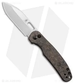 Kizer Azo Hic-cup Button Lock Knife Fat Carbon (3.1" Stonewash) V3606A1