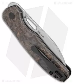 Kizer Azo Hic-cup Button Lock Knife Fat Carbon (3.1" Stonewash) V3606A1 6 Kizer Azo Hic-cup Button Lock Knife Fat Carbon (3.1" Stonewash) V3606A1 -Knife Shop Kizer Azo Hic Cup Button Lock Fat Carbon Black Brown SW BHQ 176927 jr side
