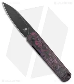 Kizer Lundquist Feist XL Front Flipper Knife Purple Fat Carbon (3.3" Stonewash)