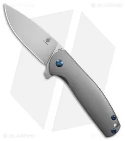 Kizer Laconico Gemini Frame Lock Knife W/ Blue Clip (3.125" Stonewash) Ki3471