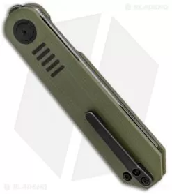 Kizer Lundquist De L'Orme Liner Lock Knife Green G-10 (2.9" Black SW) -Knife Shop Kizer Lundquist De LOrme LL Green G 10 Black SW KI3570A3 BHQ 126521 jr side