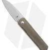 Kizer Lundquist Feist XL Front Flipper Knife Green Micarta (3.4" Stonewash)