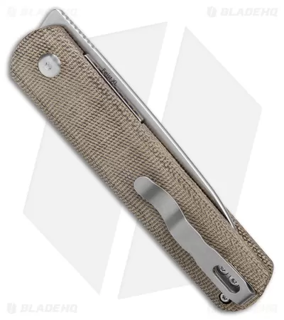 Kizer Lundquist Feist XL Front Flipper Knife Green Micarta (3.4" Stonewash) 3 Kizer Lundquist Feist XL Front Flipper Knife Green Micarta (3.4" Stonewash) - Image 3