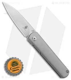 Kizer Feist Front Flipper Knife Gray Titanium (2.8" Stonewash) Ki3499 -Knife Shop Kizer Lundquist Feist Frame Lock Front Flipper Knife Ti 2.8in Stonewash Ki3499 BHQ 52392 LS Bottlecap