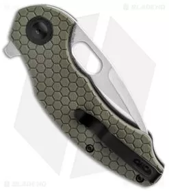 Kizer Mini Roach Liner Lock Olive Green G-10 (3" SW) V3477C1 -Knife Shop Kizer Mini Roach Degnan Olive Green G 10 SW BHQ 144095 jr side
