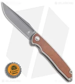 Kizer Nick Swan Matanzas Frame Lock Knife Ti/Micarta Drop Point (3.5" Gray) -Knife Shop Kizer Nick Swan Matanzas Frame Lock Knife Ti Micarta Ki4510A3 BHQ 114295 LS 2 size