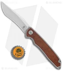 Kizer Nick Swan Matanzas Frame Lock Knife Ti/Micarta Tanto (3.5" Stonewash) -Knife Shop Kizer Nick Swan Matanzas Recurve FL Ti Micarta Ki4510A4 BHQ 114294 jr bottlecap