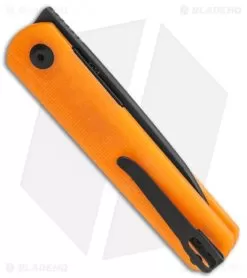 Kizer Vanguard Feist Front Flipper Translucent Orange G-10 (2.8" Black) - BD1N -Knife Shop Kizer Vangard Lundquist Feist Translucent Orange G 10 Black V3499E2 BHQ 118281 jr side