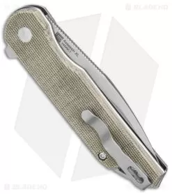 Kizer Vanguard Elstner Assassin XL Button Lock Knife Green Micarta (3.4" Satin) 7 Kizer Vanguard Elstner Assassin XL Button Lock Knife Green Micarta (3.4" Satin) -Knife Shop Kizer Vanguard Elstner Assassin XL Button Lock Green Micarta Satin BHQ 169650 jr side