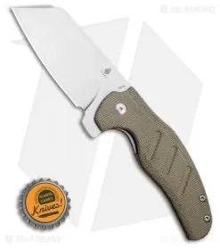Kizer Vanguard Sheepdog Liner Lock Knife Green Micarta (3.2" Stonewash) -Knife Shop Kizer Vanguard Sheepdog C01C Liner Lock Green Micarta 3.2 SW V4488E1 BHQ 115934 LS Bottlecap