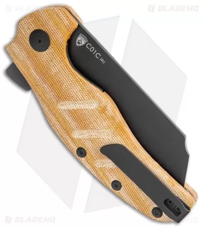 Kizer Vanguard Sheepdog XL C01C Liner Lock Knife Natural Micarta (4" Black) 3 Kizer Vanguard Sheepdog XL C01C Liner Lock Knife Natural Micarta (4" Black) - Image 3