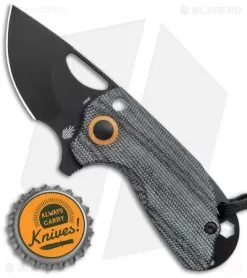Kizer Yue/Azo Catshark Folding Knife Black Micarta (2" Black) V2561 -Knife Shop Kizer Yue Azo Catshark Black Micarta Black BHQ 121112 jr bottlecap