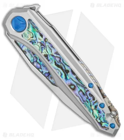 Marfione Custom Knives Super Sigil Flipper Knife Abalone Inlay (3.5" Mirror) 2 Marfione Custom Knives Super Sigil Flipper Knife Abalone Inlay (3.5" Mirror) - Image 2