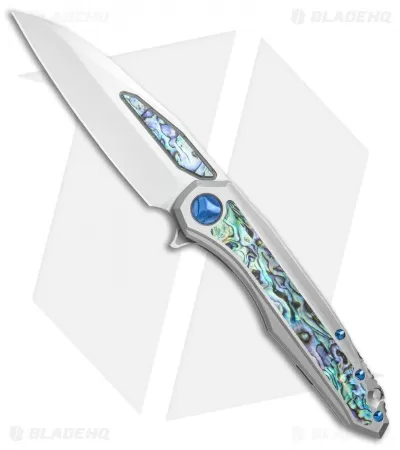 Marfione Custom Knives Super Sigil Flipper Knife Abalone Inlay (3.5" Mirror) 1 Marfione Custom Knives Super Sigil Flipper Knife Abalone Inlay (3.5" Mirror)